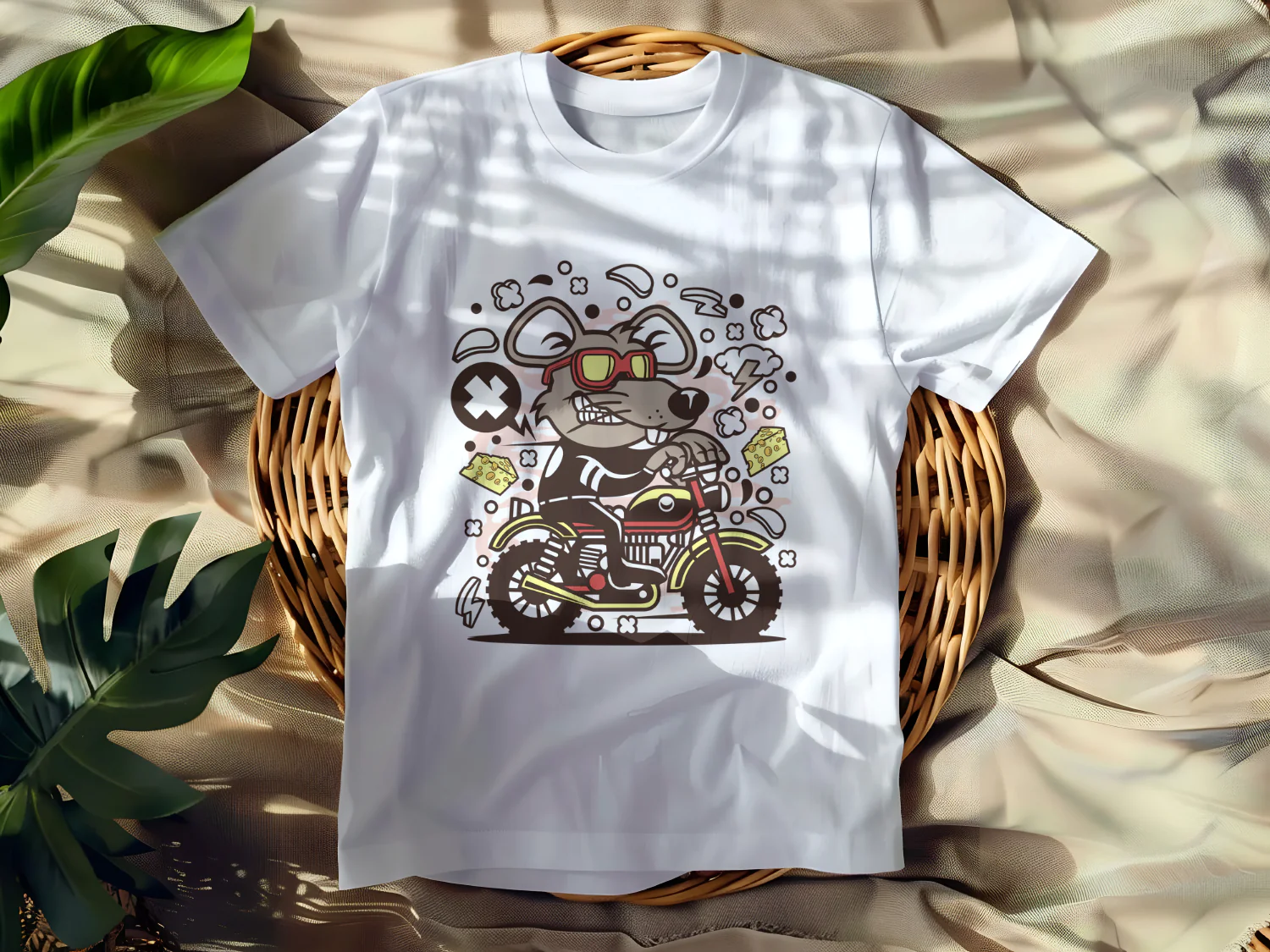 Cool Biker Dog T-Shirt Design with Fun Graphics and Vivid Colors