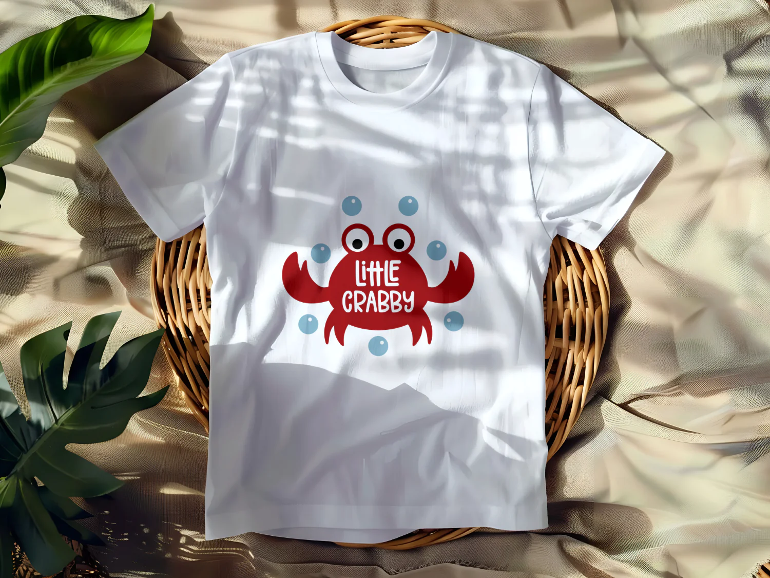 Little Crabby Cute Crab T-Shirt Design for Kids and Beach Lovers