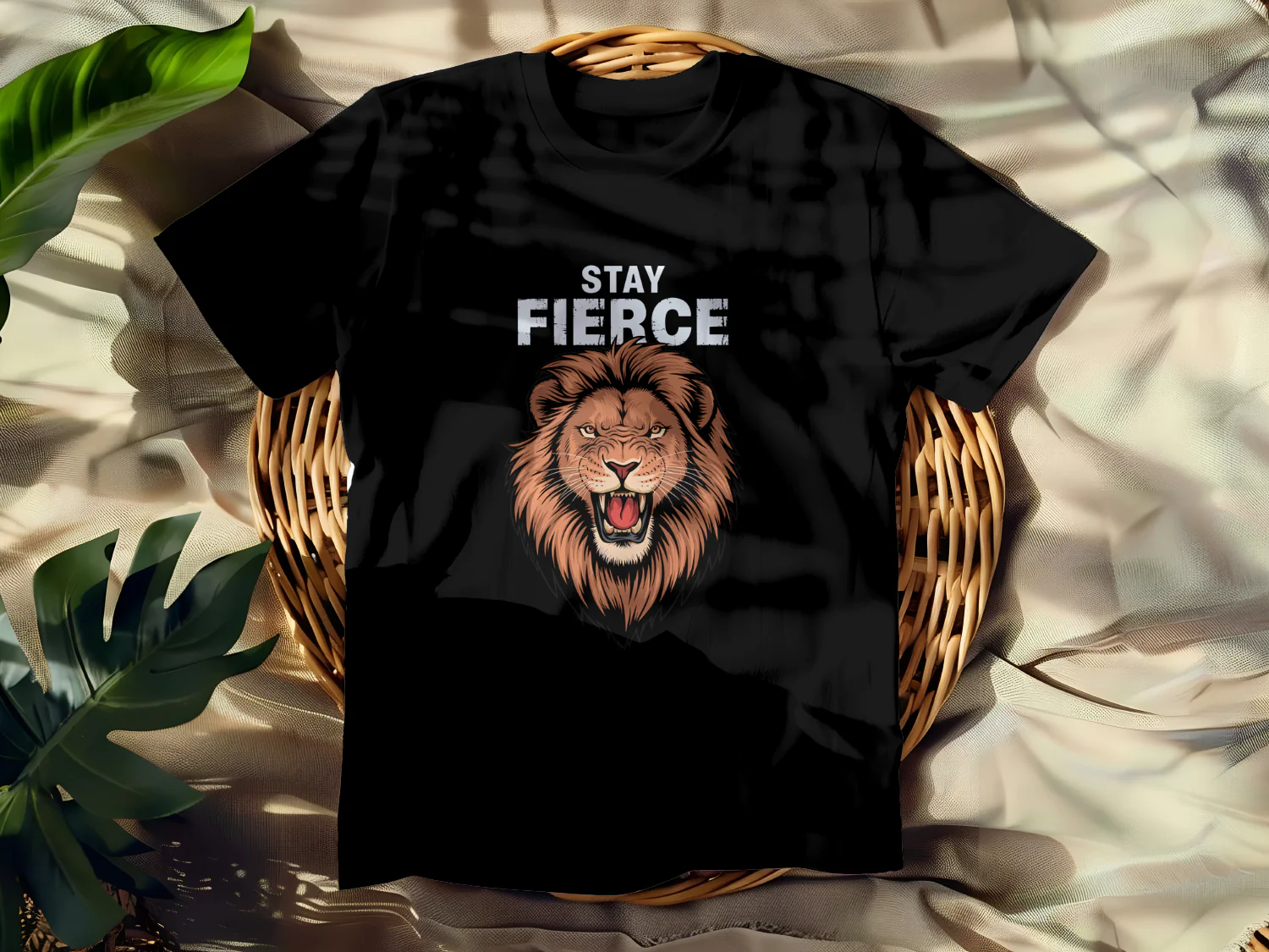 Stay Fierce Lion T-Shirt Design for Bold Souls