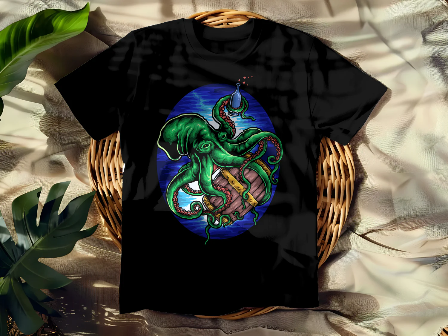 Octopus Treasure Hunt T-Shirt Design for Sea Lovers and Pirate Enthusiasts