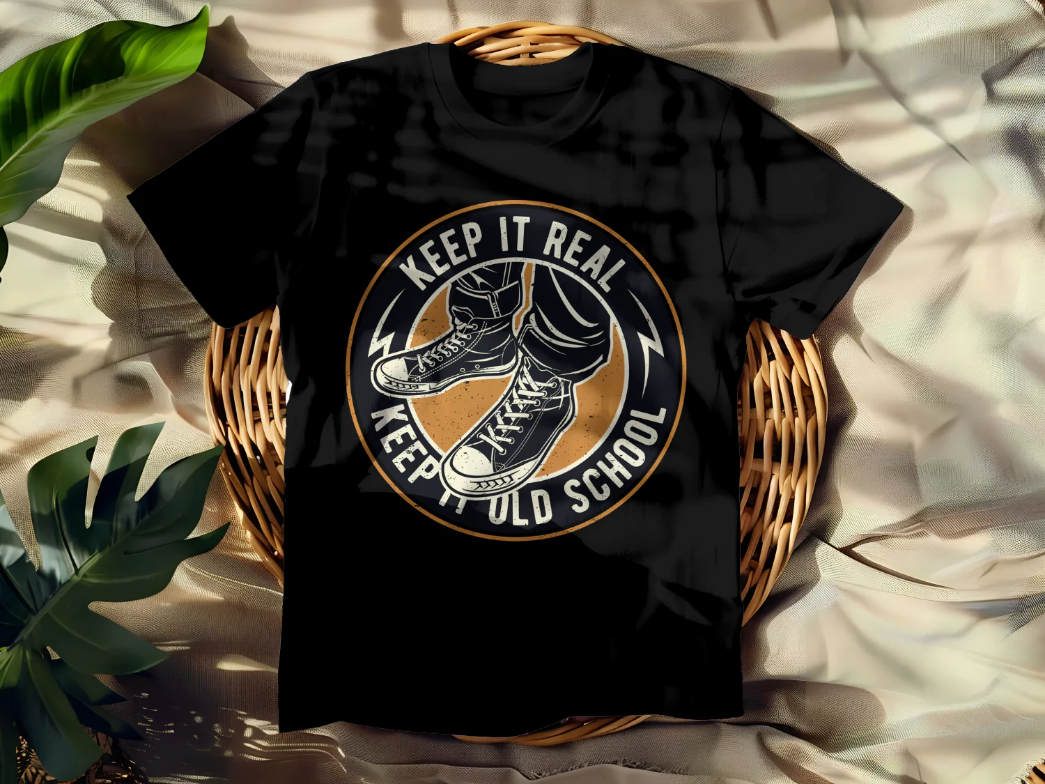 Keep It Real Keep It Old School Retro T-Shirt Design
