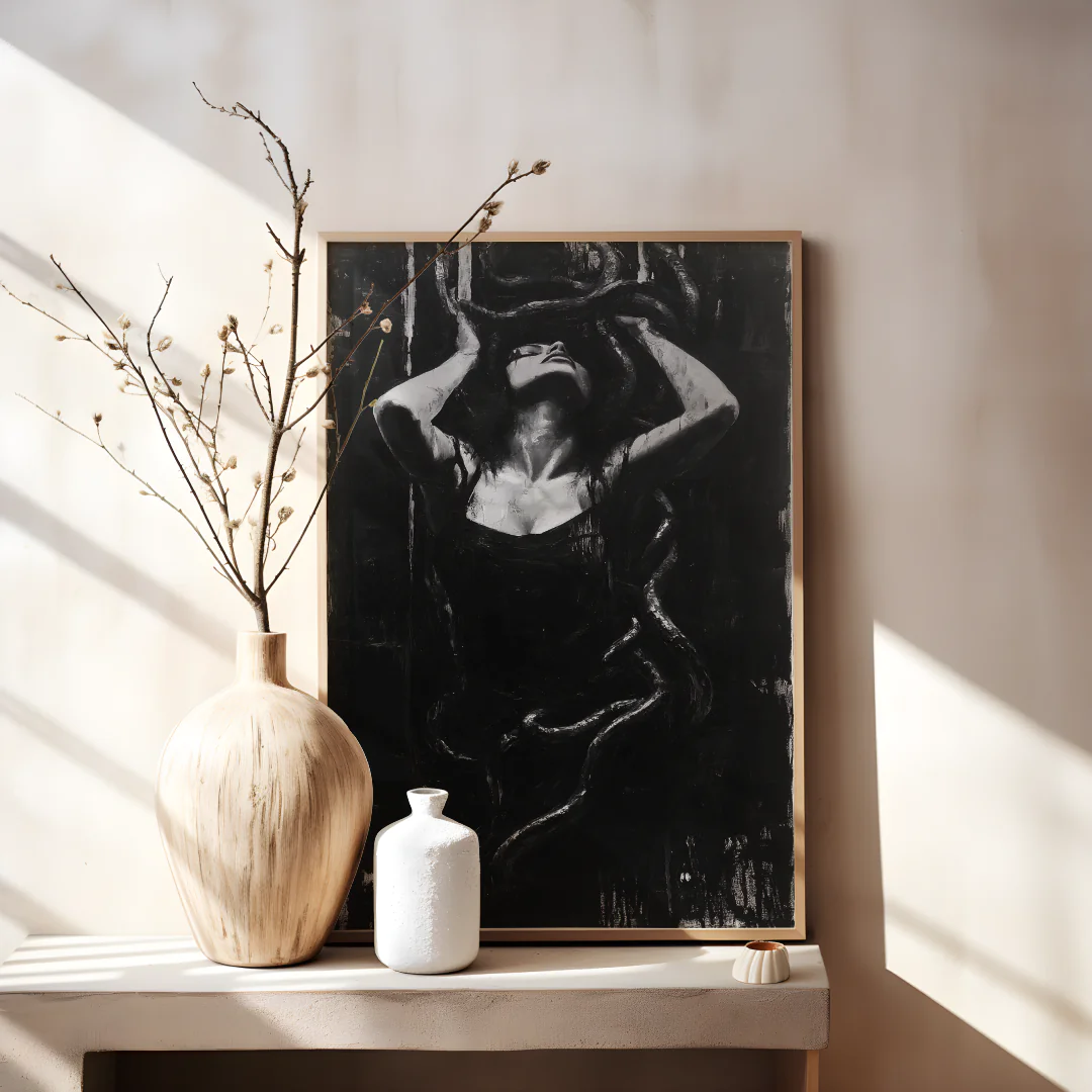 Mystical Serpent Embrace - Printable Wall Art for Unique Home Decor