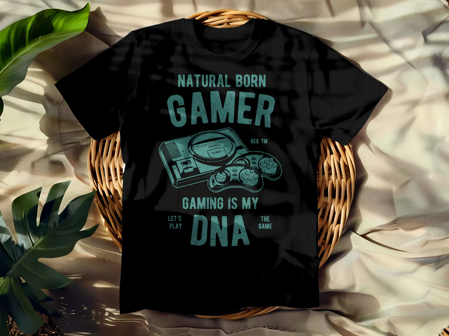 Natural Born Gamer T-Shirt Design Gaming Is My DNA Let's Play