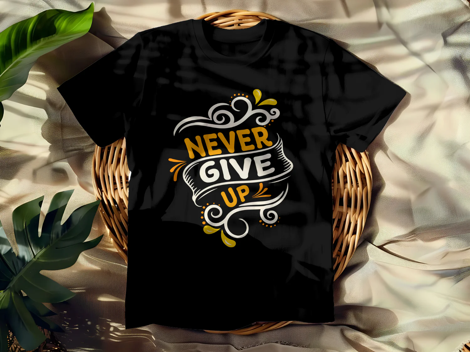 Never Give Up Inspirational T-Shirt Design Printable File