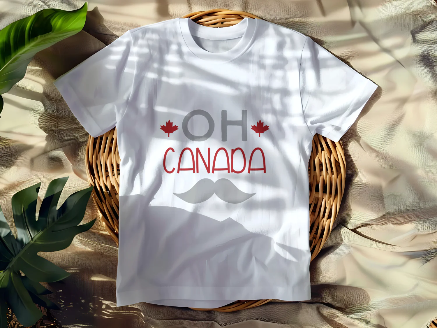 Oh Canada Mustache T-Shirt Design for Celebrating Canadian Pride