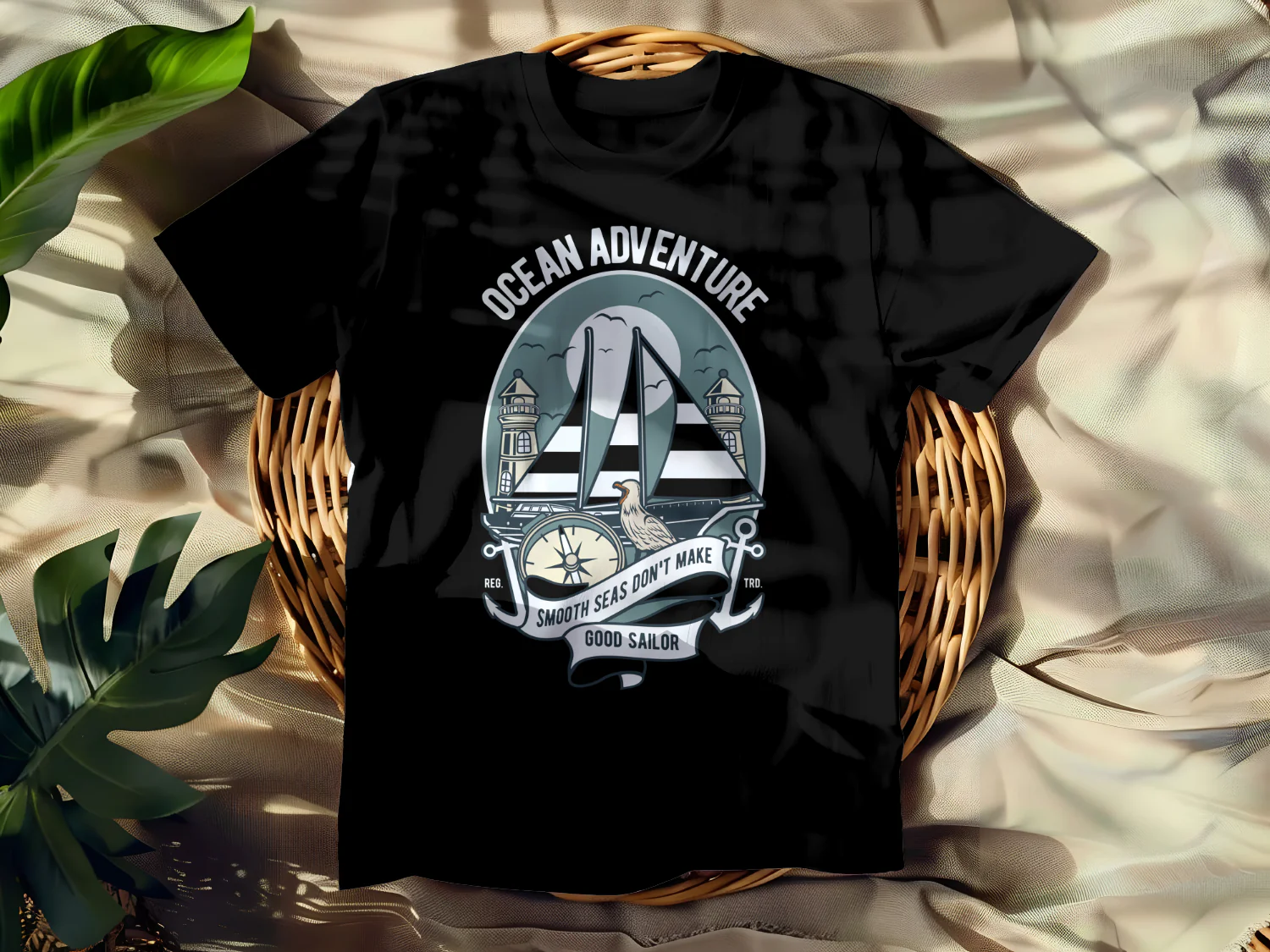 Ocean Adventure T-Shirt Design - Smooth Seas Don't Make a Good Sailor