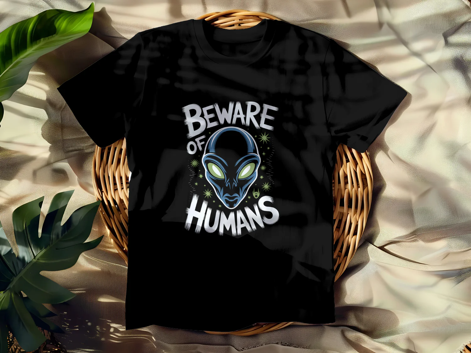 Beware of Humans Alien T-Shirt Design Printable Graphic File