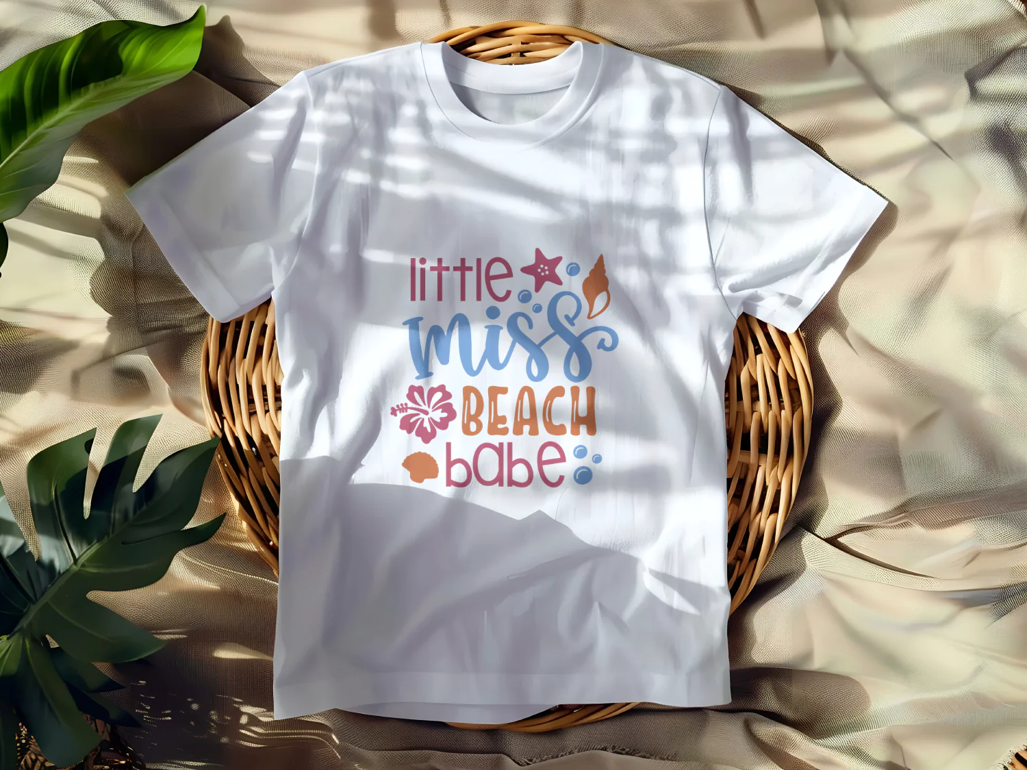 Little Miss Beach Babe T-Shirt Design for Summer Fun