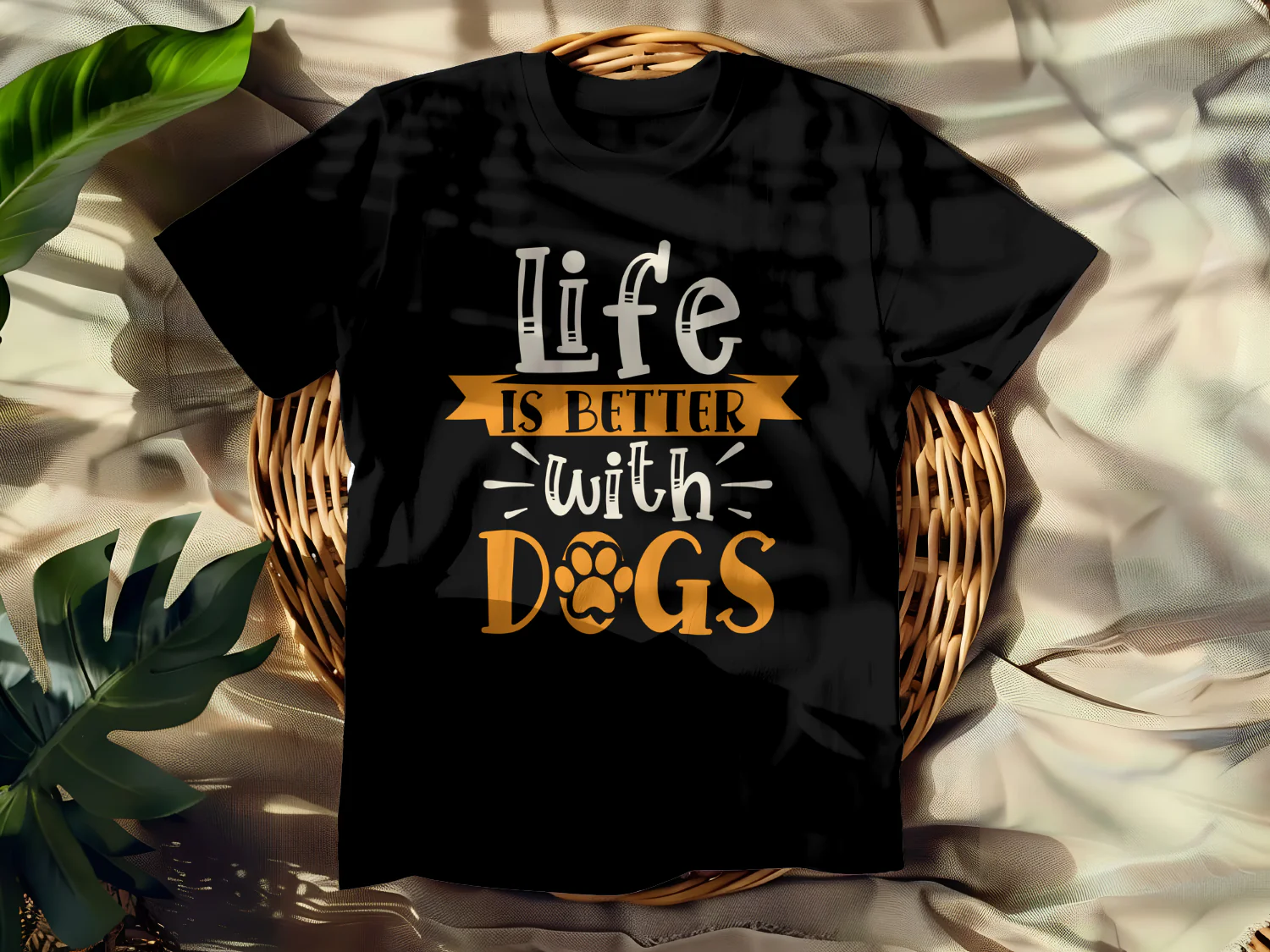 Life is Better with Dogs T-Shirt Design Printable Digital File