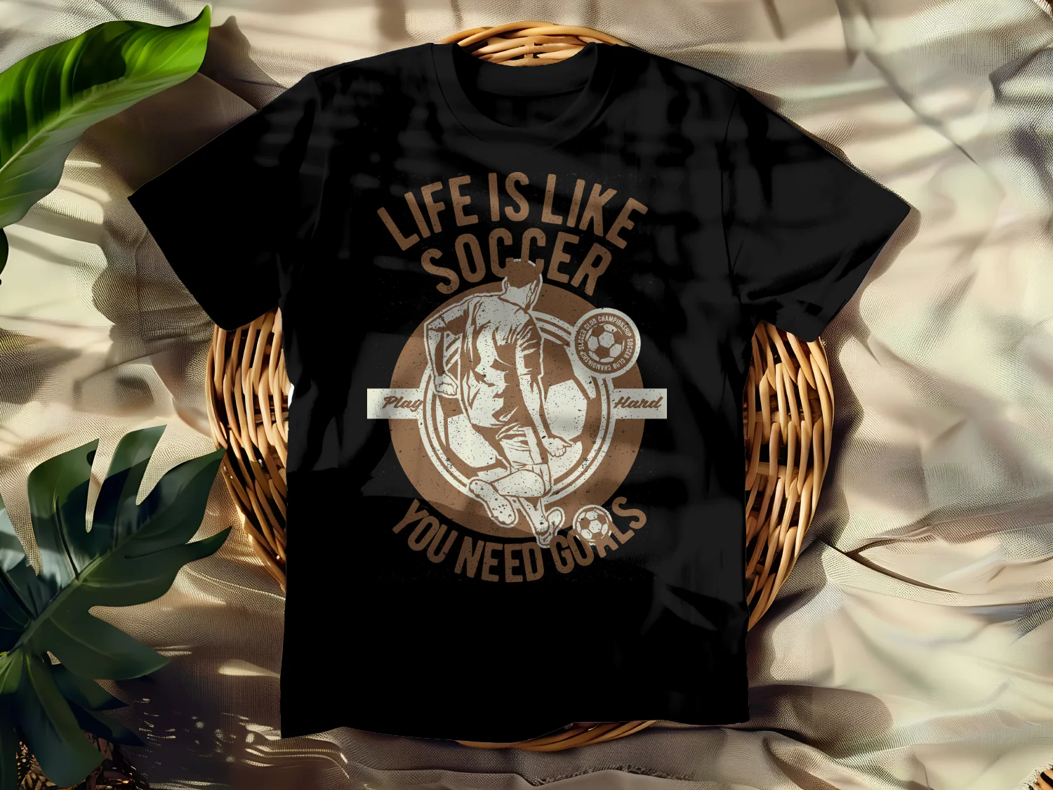 Life is Like Soccer T-Shirt Design - You Need Goals - Play Hard