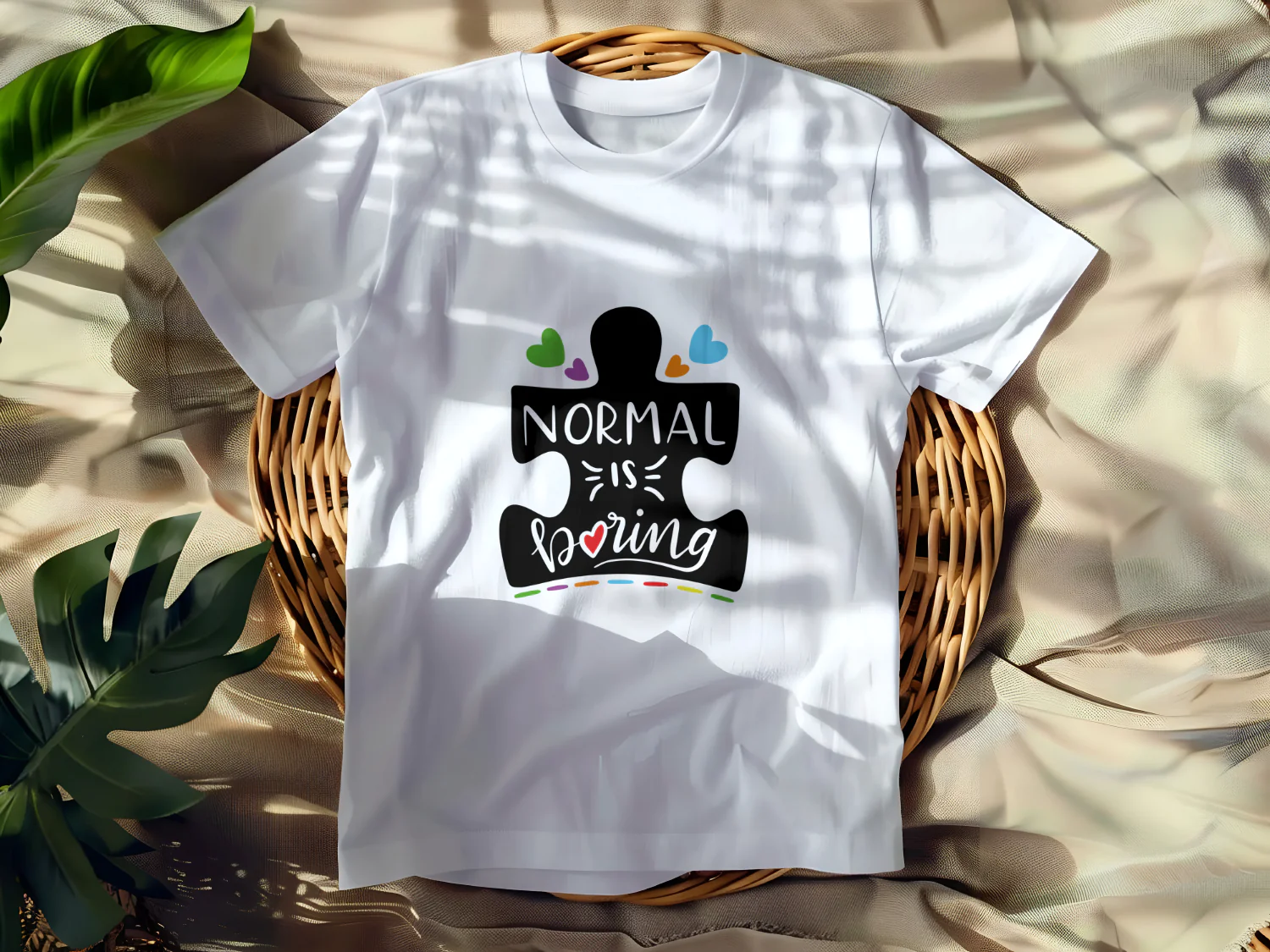 Normal is Boring Puzzle Piece T-shirt Design