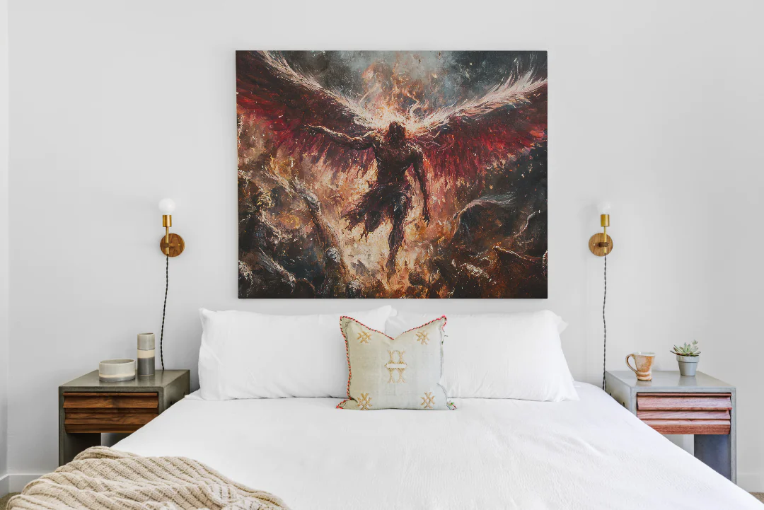 Celestial Fury: The Rise of the Fiery Winged Guardian