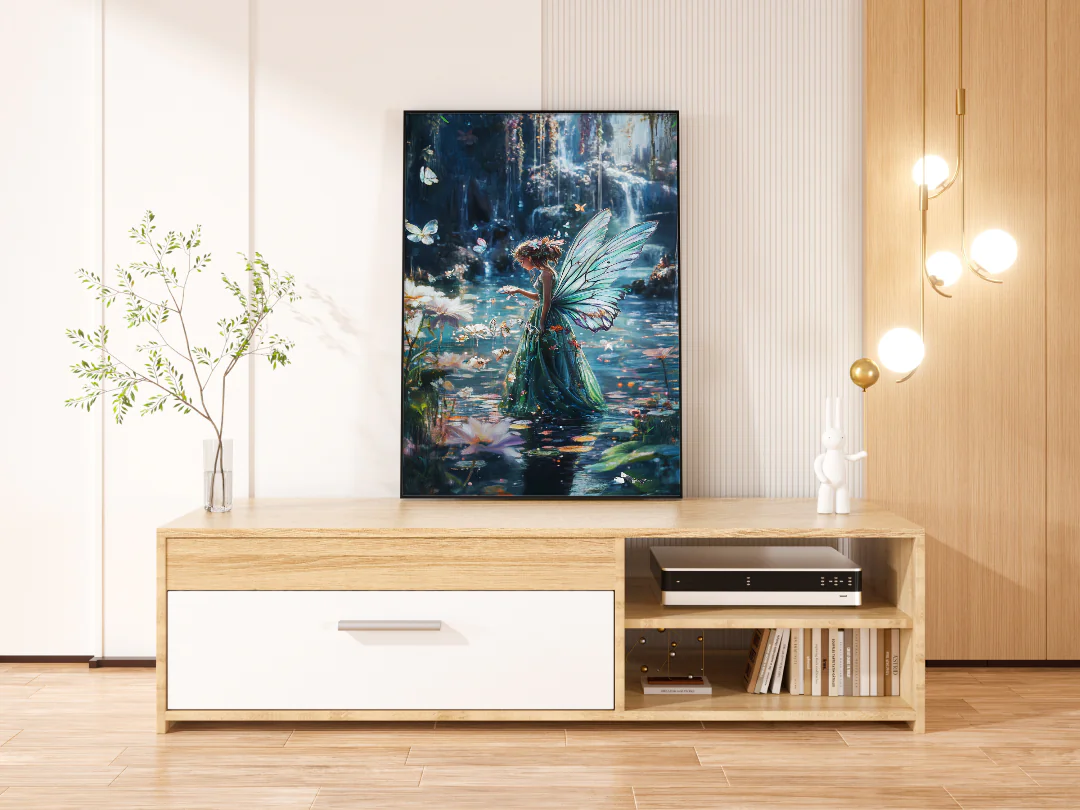 Enchanted Fairy by the Mystical Waters with Butterflies and Blooms