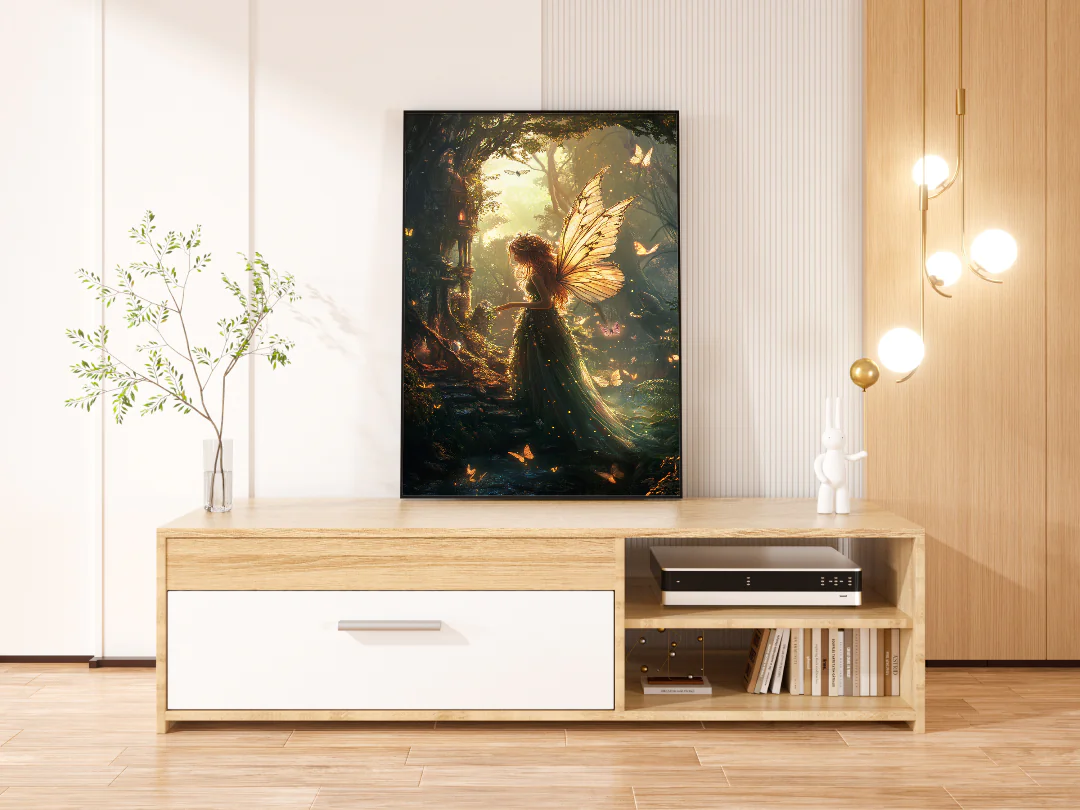 Enchanted Fairy in a Magical Forest with Glowing Butterflies and a Mystical Atmosphere