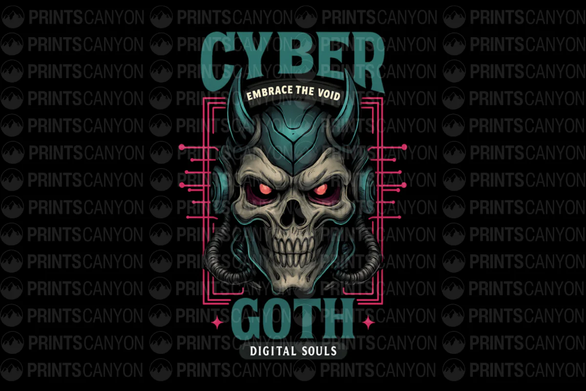 Cyber Goth Embrace the Void T-Shirt Design Digital File