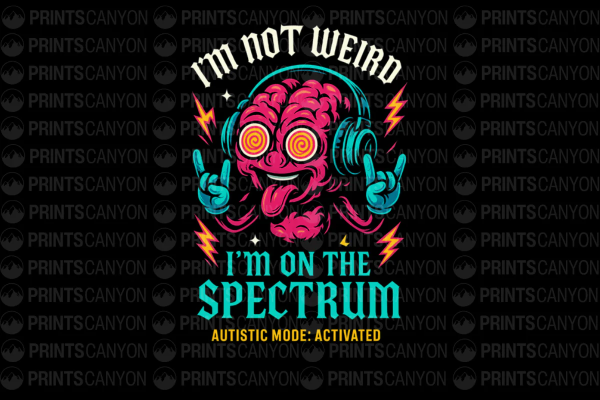 I'm Not Weird I'm on the Spectrum T-Shirt Design - Autistic Mode Activated Fun Graphic Tee
