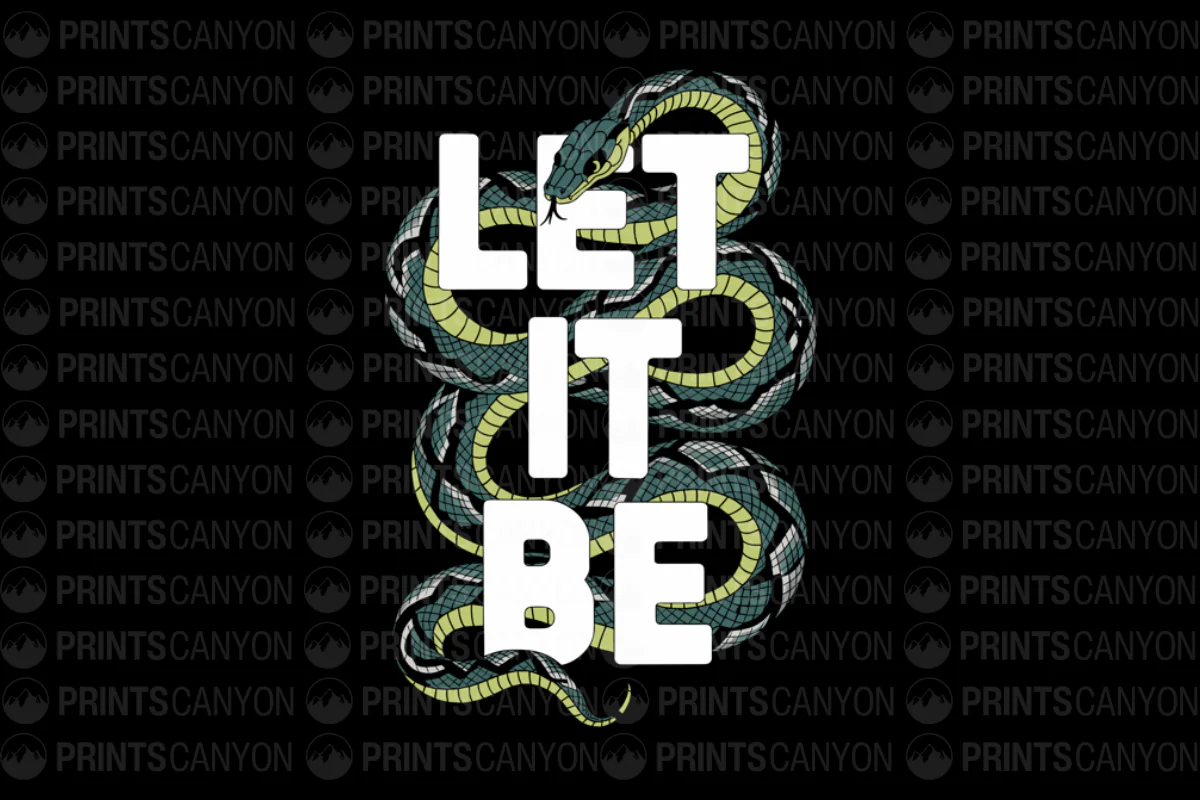 Let It Be Snake T-Shirt Design for Nature Lovers and Music Fans