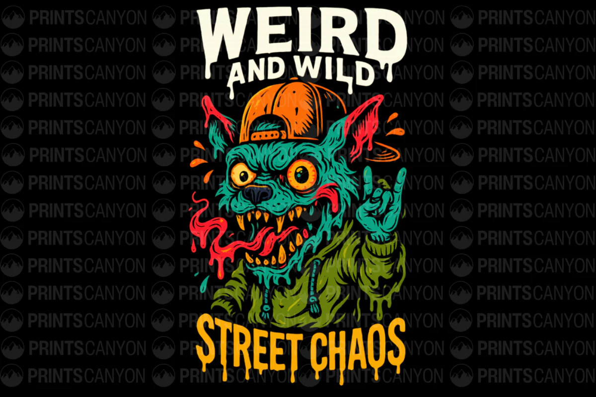 Weird and Wild Street Chaos T-Shirt Design