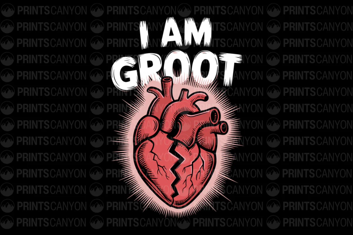 I AM GROOT Heart T-Shirt Design for Fans of Nature and Fantasy