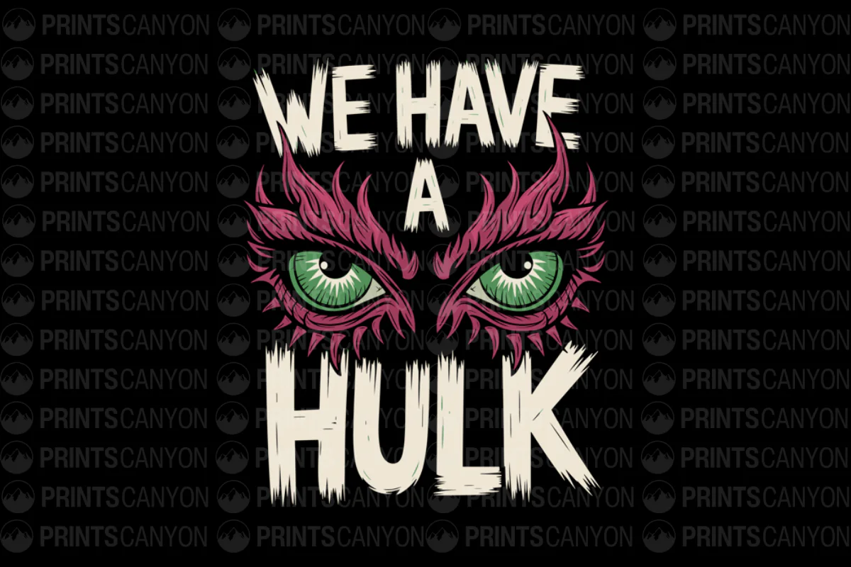 We Have a Hulk T-Shirt Design with Bold Eyes and Fiery Graphics