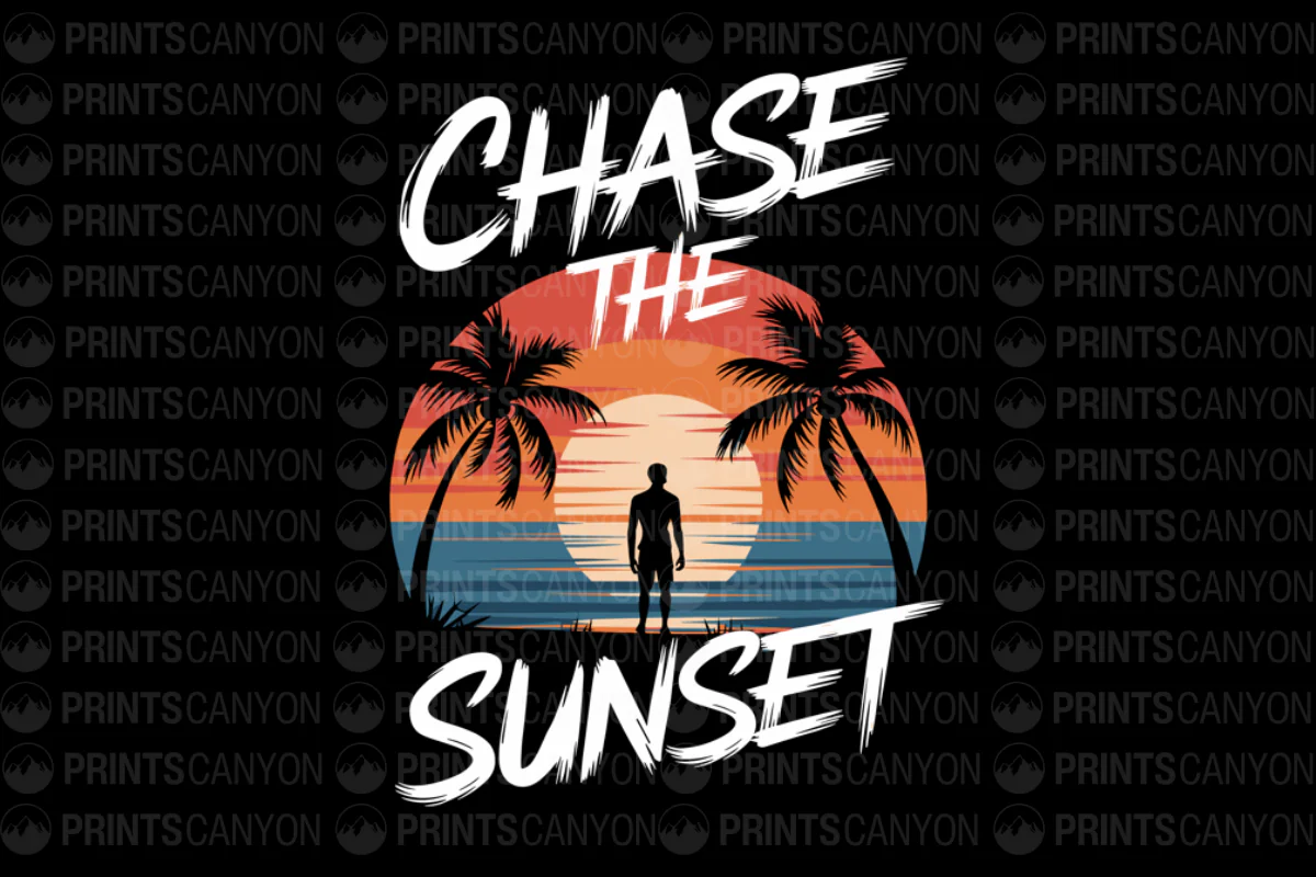 Chase the Sunset T-Shirt Design for Beach Lovers and Adventure Seekers