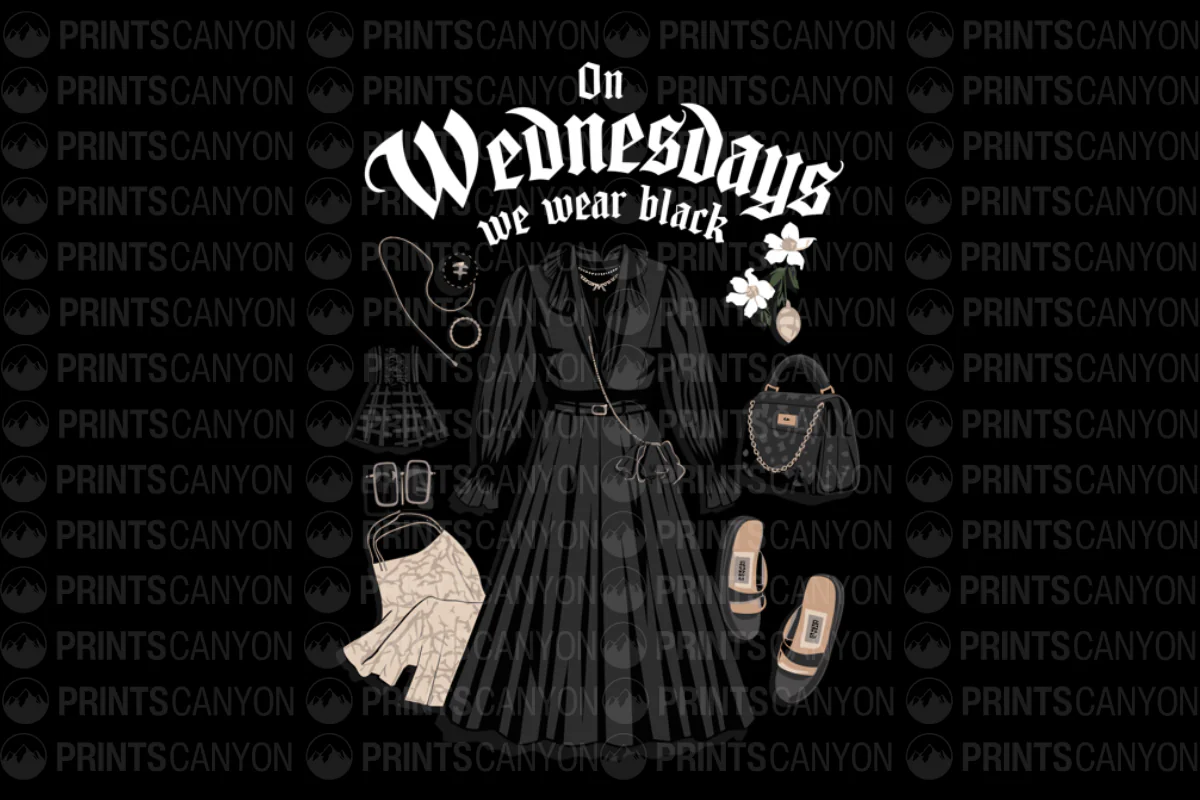 On Wednesdays We Wear Black Fashion Tee Design