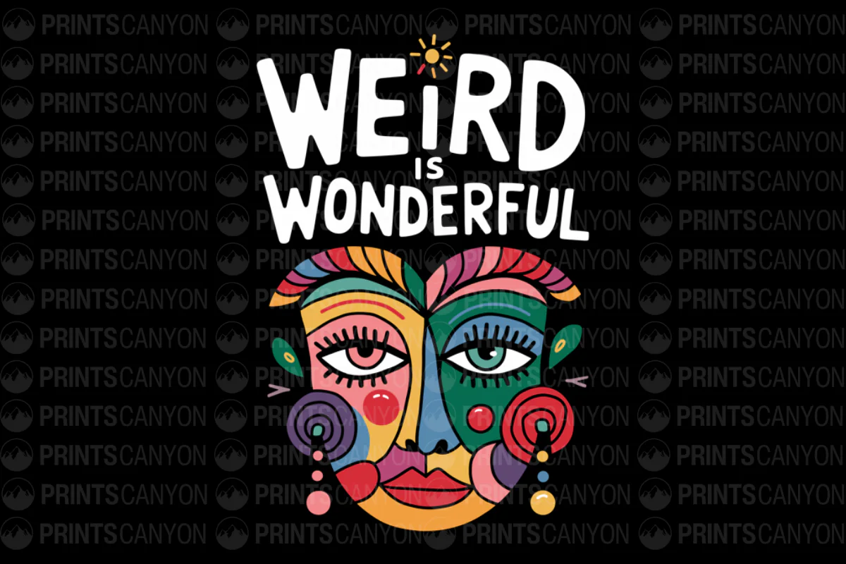 Weird is Wonderful Colorful Tshirt Design for Creative Souls