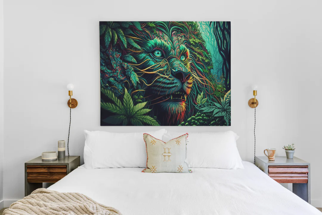 Vibrant Jungle Lion Wall Art Printable for Unique Home Decor