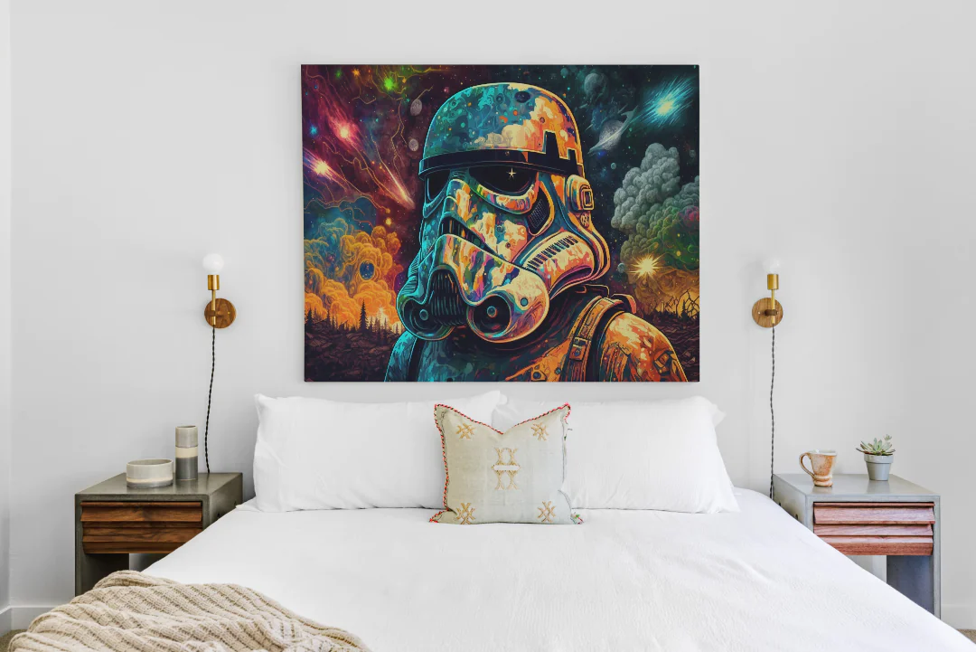 Galactic Stormtrooper Colorful Printable Wall Art for Unique Home Decor