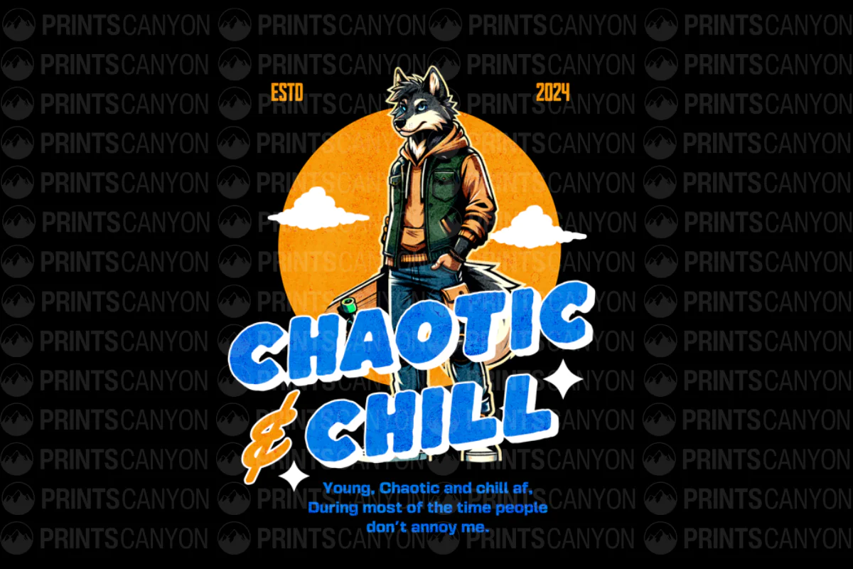 Chaotic & Chill T-Shirt Design for Uniquely Fun and Relaxed Style
