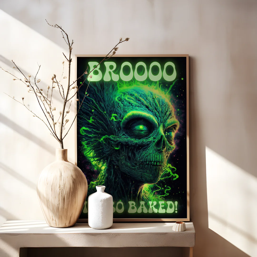 Alien Vibes: I'm So Baked Printable Wall Art for Unique Home Decor