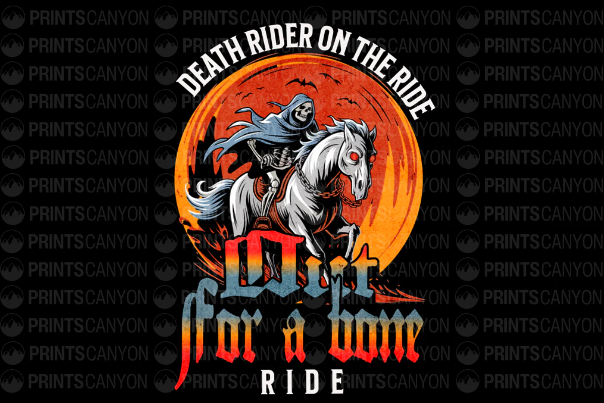 Death Rider T-Shirt Design for Halloween and Gothic Style Fashion