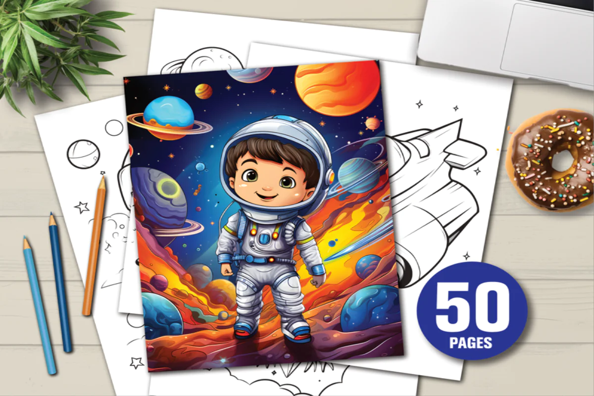 Space Adventure Coloring Book for Kids - 50 Pages of Fun and Imagination