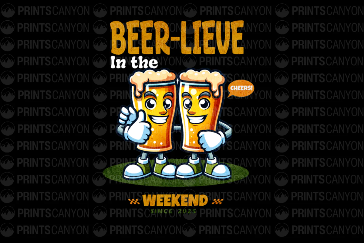 Beer-Lieve in the Weekend Cheers T-Shirt Design Since 2025 Perfect for Party Lovers