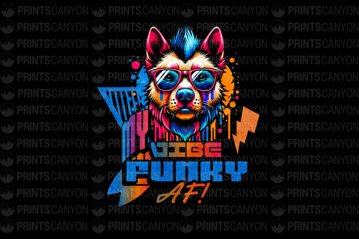 Funky Dog Vibes T-Shirt Design for Trendy Animal Lovers