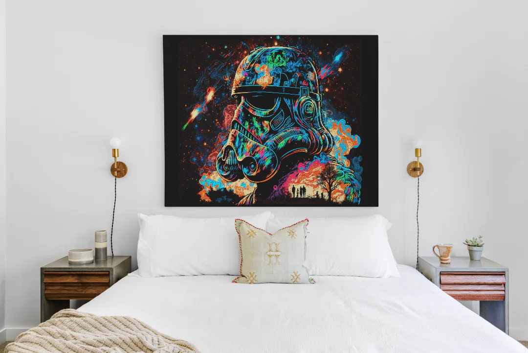 Colorful Stormtrooper Galaxy Art Print for Unique Wall Decor