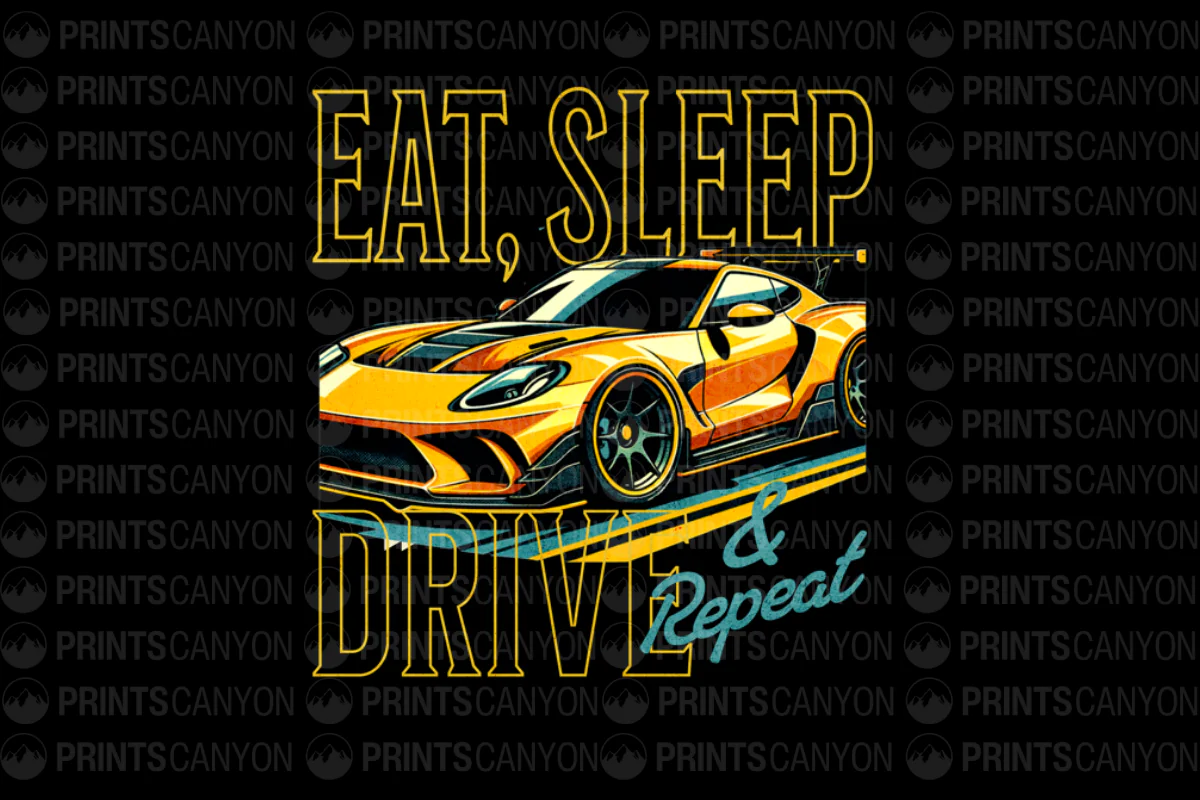 Eat Sleep Drive Repeat T-Shirt Design for Car Enthusiasts