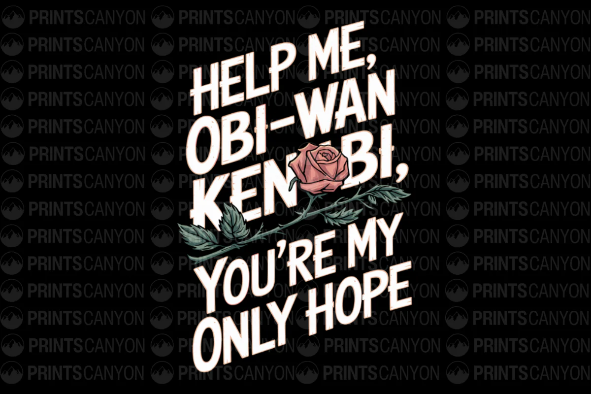 Help Me Obi-Wan Kenobi You're My Only Hope T-Shirt Design(1744628659)