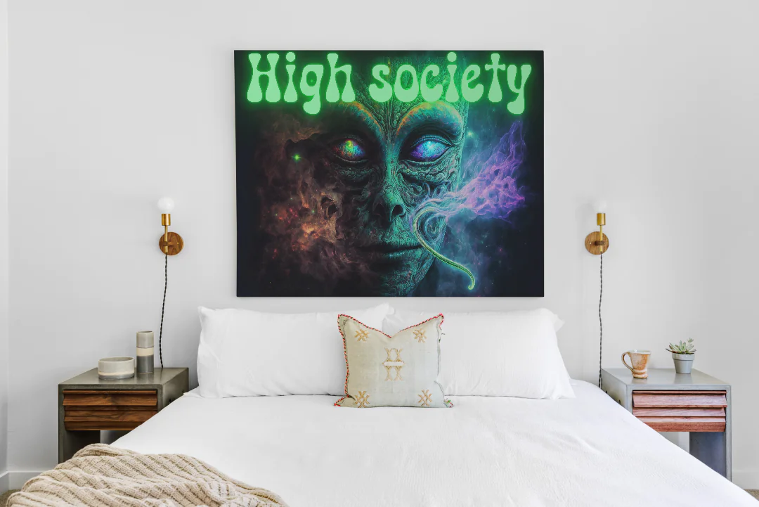 High Society Alien Wall Art Printable Decor for Unique Home Aesthetics