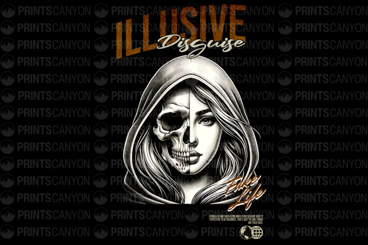 Illusive Disguise Skull Fashion Art T-Shirt Design for Unique Style Lovers