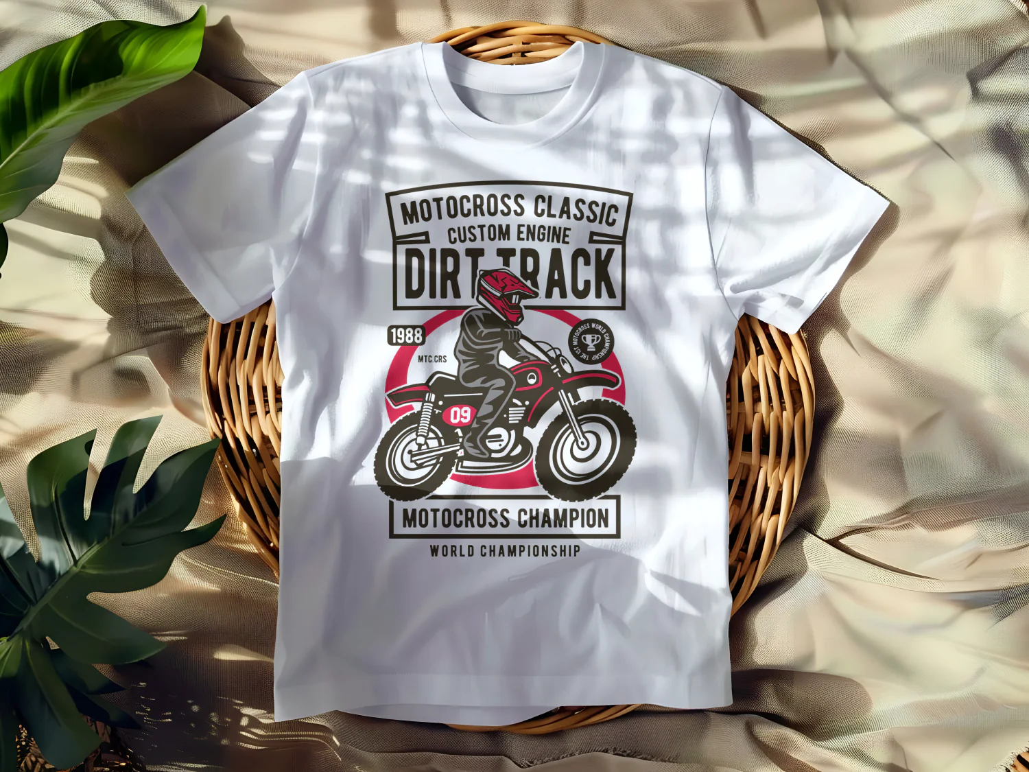 Motocross Classic 1988 Custom Engine Dirt Track Champion T-Shirt