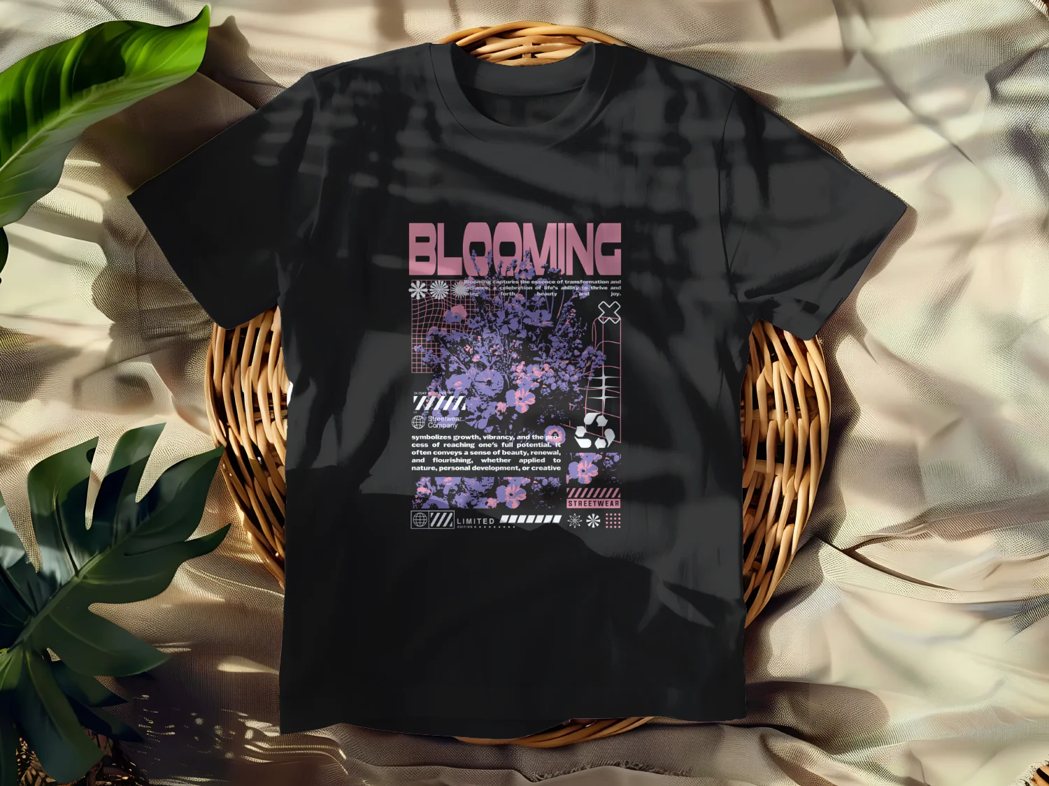 Blooming Streetwear T-Shirt Design for Growth and Renewal