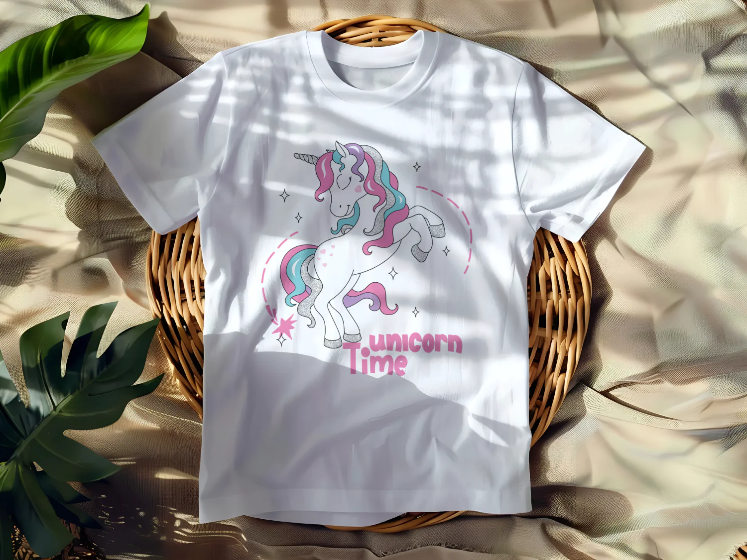 Whimsical Unicorn Time Graphic Design for Kids Apparel and Decor