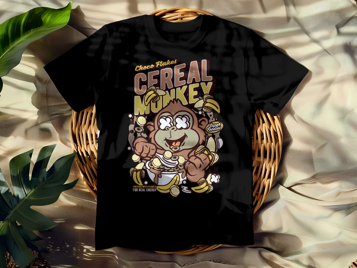Choco Flakes Cereal Monkey Deliciously Fun Breakfast with Bananas and Real Energy Boost