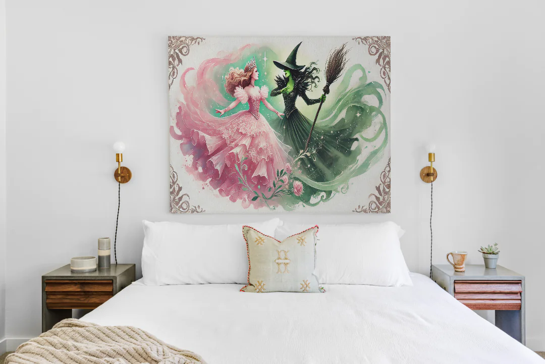 Glinda and Elphaba: Printable Wall Art Featuring Iconic Duo for Magical Home Decor