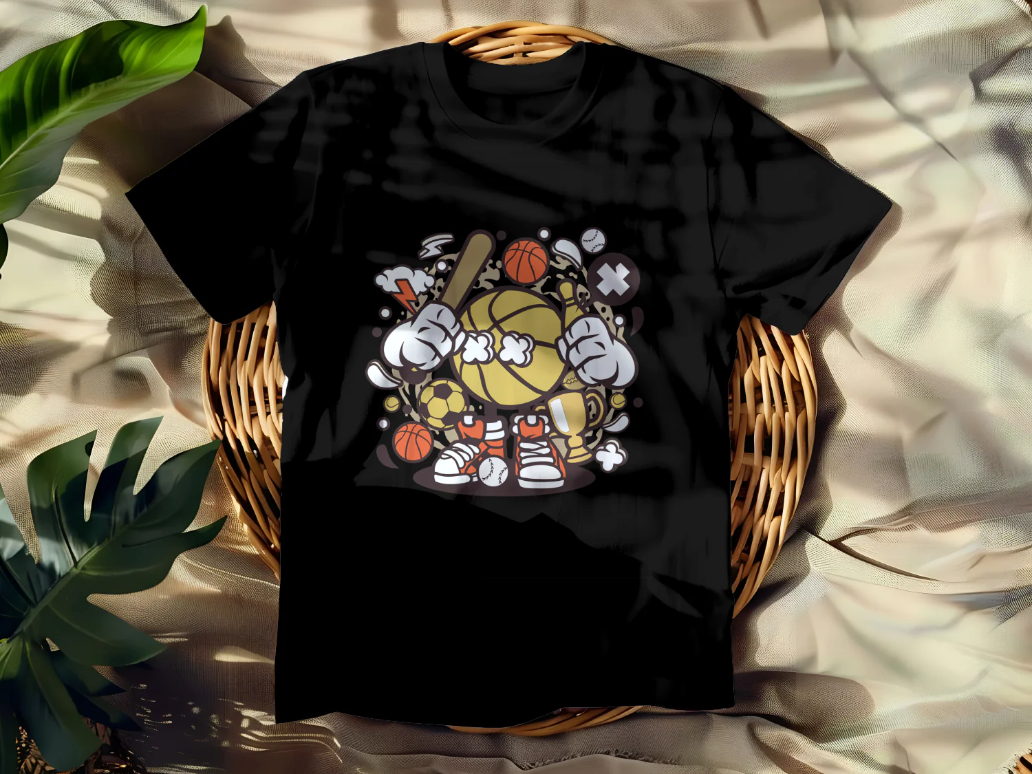 Sports Fever: Dynamic Cartoon Design Celebrating Basketball, Soccer, Baseball, and More!