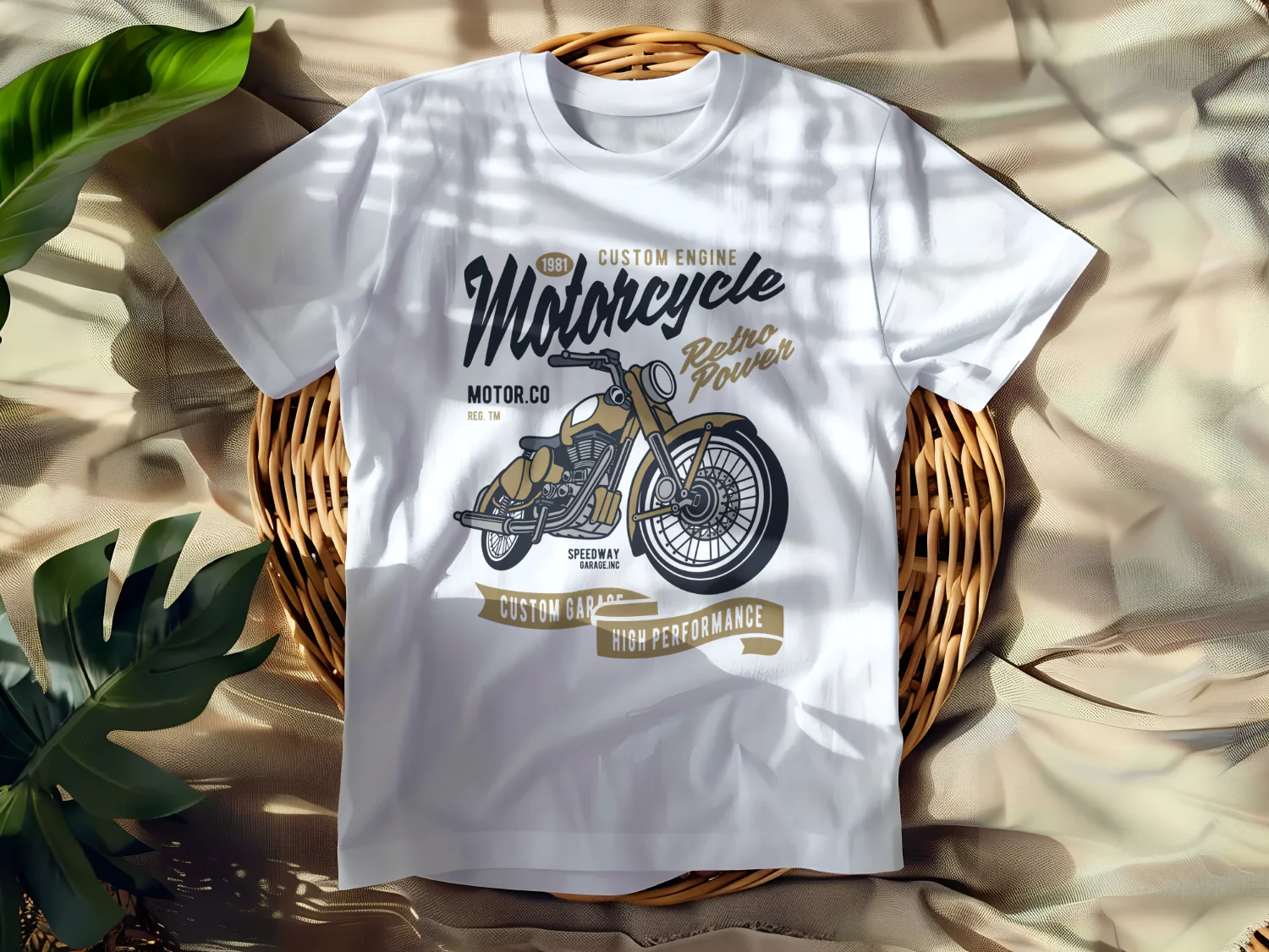 Custom Motorcycle Retro Power T-Shirt for Enthusiasts and Garage Lovers