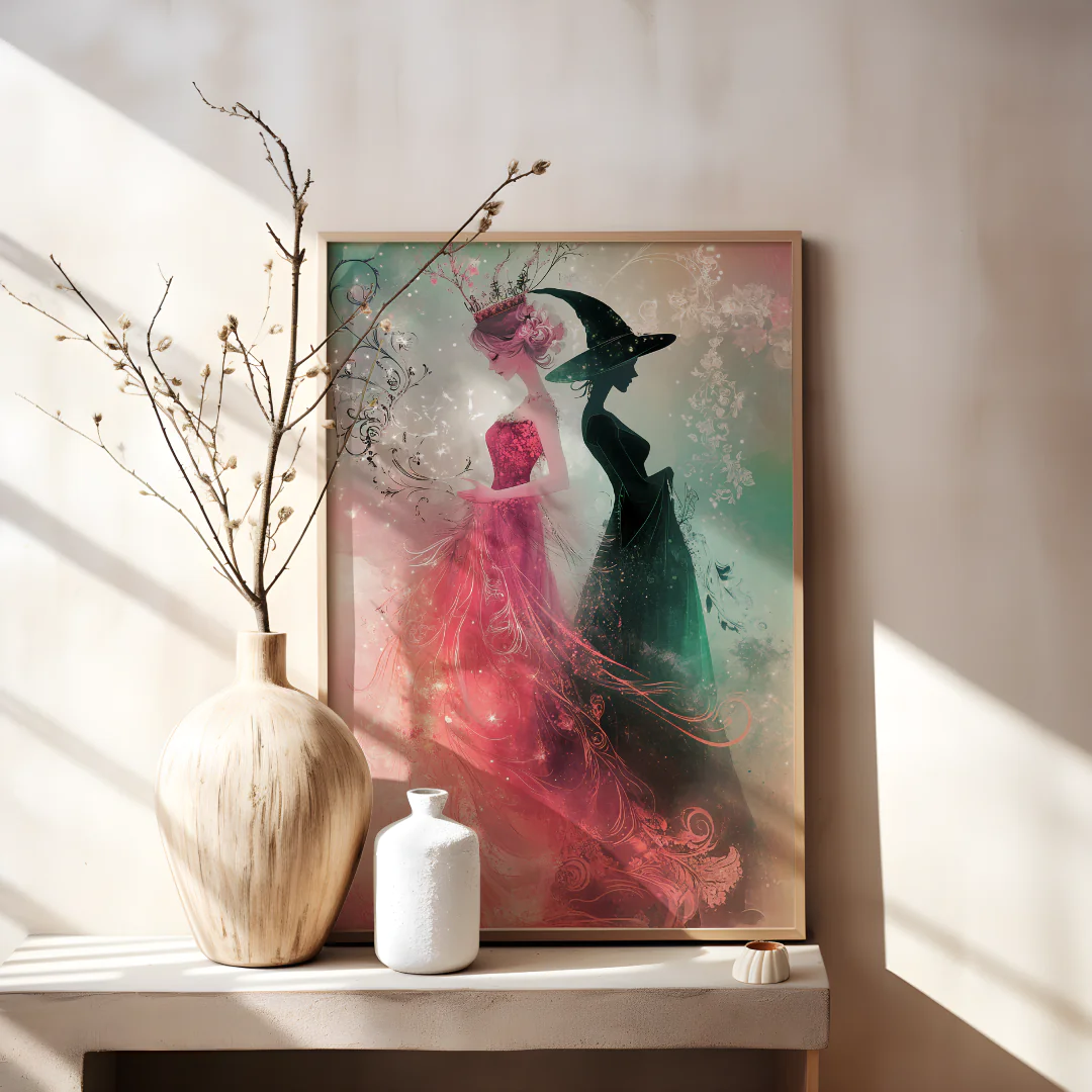 Glinda and Elphaba: Printable Wall Art for Magical Home Decor
