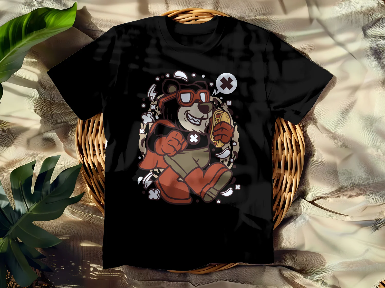 Super Bear Hero with Hot Dog Adventure Design for Fun Apparel and Accessories