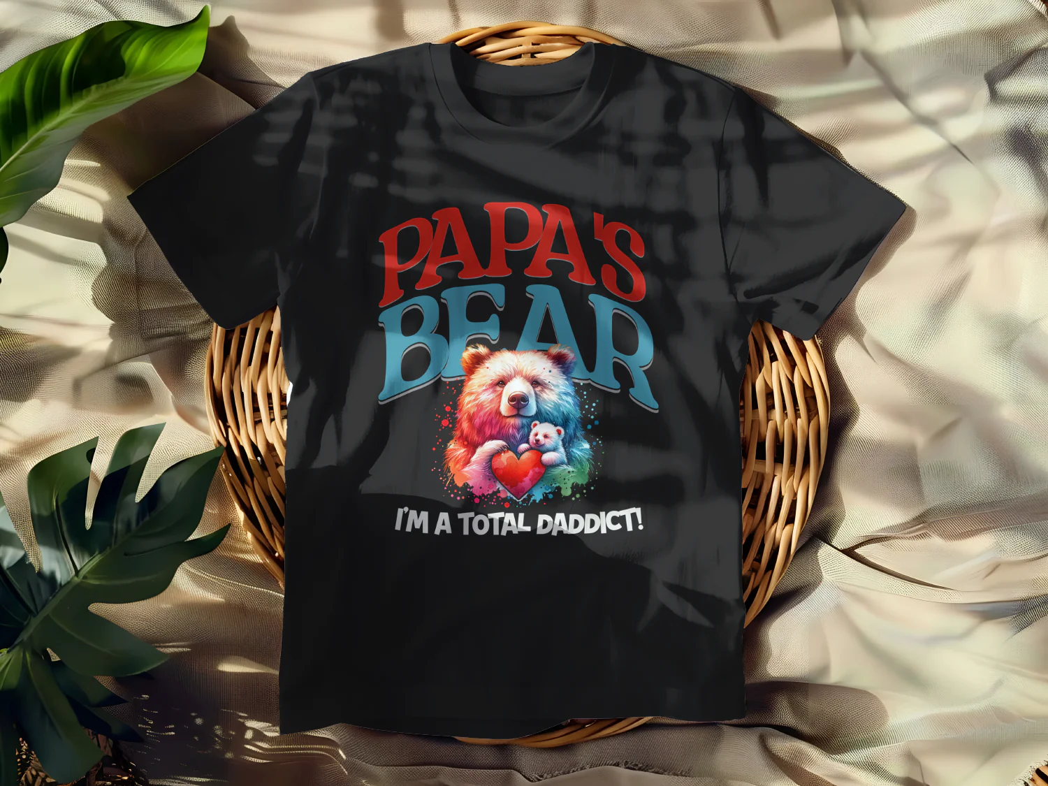 Papa's Bear I'm a Total Daddict T-Shirt Design